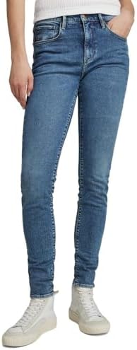 G Star Womens 3301 Contour High Rise Skinny Benwick Stretch Denim Dark Aged Jean