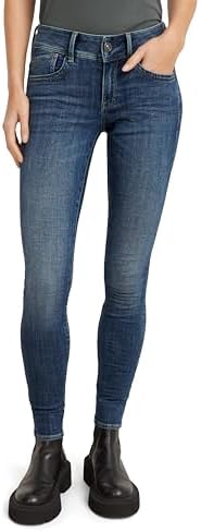 G Star Womens 3301 Contour High Rise Skinny Benwick Stretch Denim Dark Aged Jean