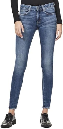 G Star Womens 3301 Contour High Rise Skinny Benwick Stretch Denim Dark Aged Jean