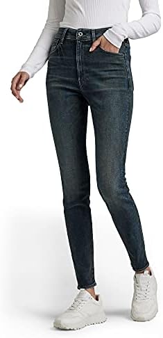 G Star Womens 3301 Contour High Rise Skinny Benwick Stretch Denim Dark Aged Jean