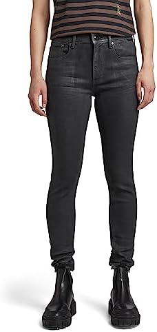 G Star Womens 3301 Contour High Rise Skinny Benwick Stretch Denim Dark Aged Jean