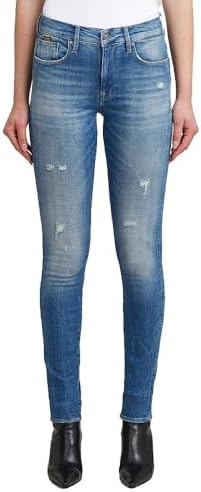G Star Womens 3301 Contour High Rise Skinny Benwick Stretch Denim Dark Aged Jean