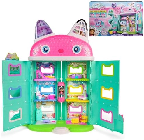 Gabbys Dollhouse  The Movie  Meow Mazing Interactive Dollhouse  7 Rooms  LCD Screen Eyes  Figures  Sound FX  Kids Toys for Girls & Boys Ages 3 and Up