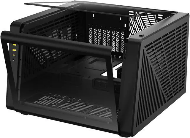 Gamdias NESO P1 Dual Chamber  ATX  Panoramic Tempered Glass  Trapezoid Shaped