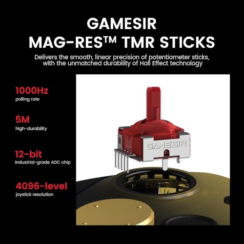 GameSir G7 Pro Wired Controller for Xbox Series X|S, Xbox One, Wireless Gamepad for PC&Android with TMR Sticks, Hall Effect Analog Triggers, 1000Hz Polling Rate, 3.5mm Audio Jack - Golden