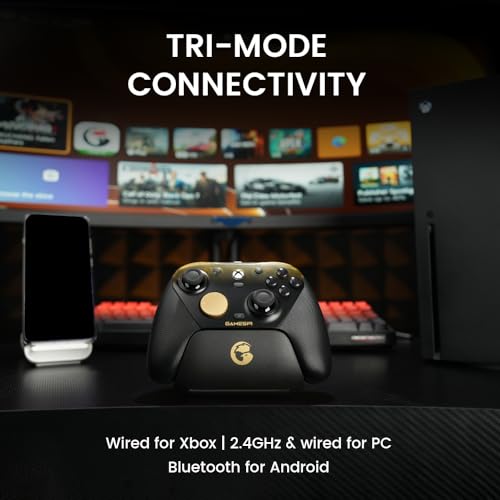 GameSir G7 Pro Wired Controller for Xbox Series X|S, Xbox One, Wireless Gamepad for PC&Android with TMR Sticks, Hall Effect Analog Triggers, 1000Hz Polling Rate, 3.5mm Audio Jack - Golden
