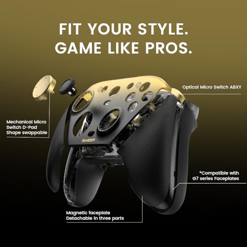 GameSir G7 Pro Wired Controller for Xbox Series X|S, Xbox One, Wireless Gamepad for PC&Android with TMR Sticks, Hall Effect Analog Triggers, 1000Hz Polling Rate, 3.5mm Audio Jack - Golden