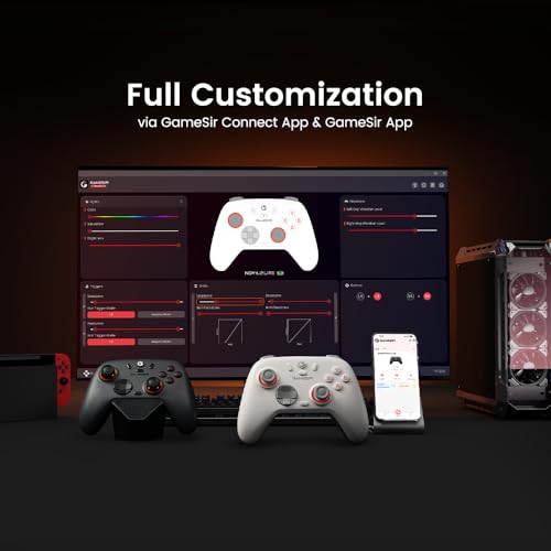 GameSir Nova Lite 2 Wireless PC Controller with Hall Effect Joysticks & Triggers  2 4G & Wired 1000Hz Polling Rate  Remappable Buttons   Compatible with PC/Switch/Steam/Android  Grey 