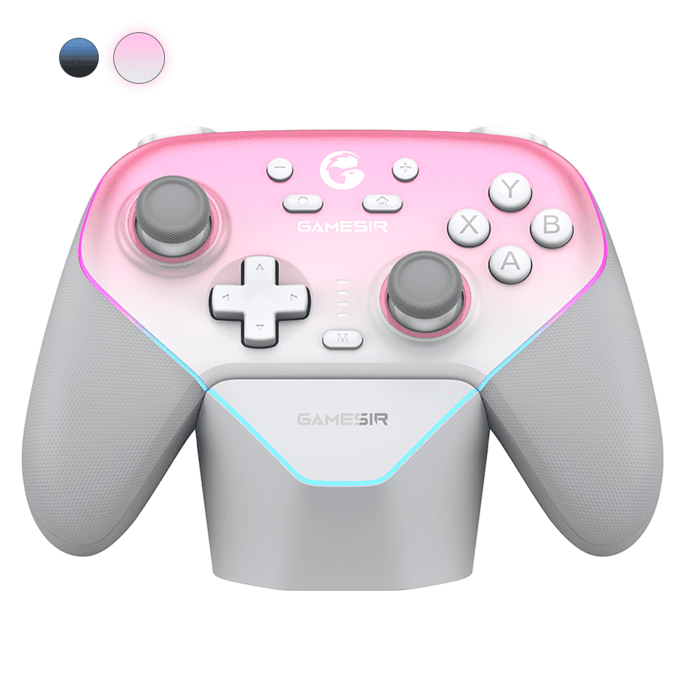GameSir Super Nova Multi platform Wireless Gaming Controller for PC/Switch/iOS/Android with Smart Auto Start Stop Charging Dock Whipped Pink Version 