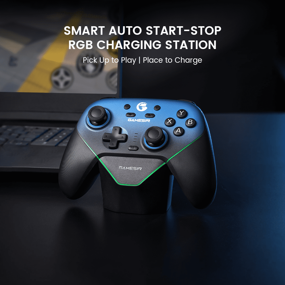 GameSir Super Nova Multi platform Wireless Gaming Controller for PC/Switch/iOS/Android with Smart Auto Start Stop Charging Dock Whipped Pink Version 