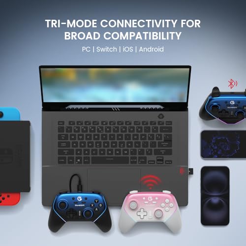 GameSir Super Nova Wireless Gaming Controller for PC/Switch/Switch 2/iOS/Android  1000Hz Polling Rate  Hall Effect Stick & Trigger  Rubberized Grips  RGB Lighting  1000mAh   Blue