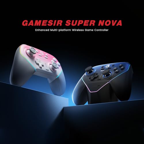 GameSir Super Nova Wireless Gaming Controller for PC/Switch/Switch 2/iOS/Android  1000Hz Polling Rate  Hall Effect Stick & Trigger  Rubberized Grips  RGB Lighting  1000mAh   Blue