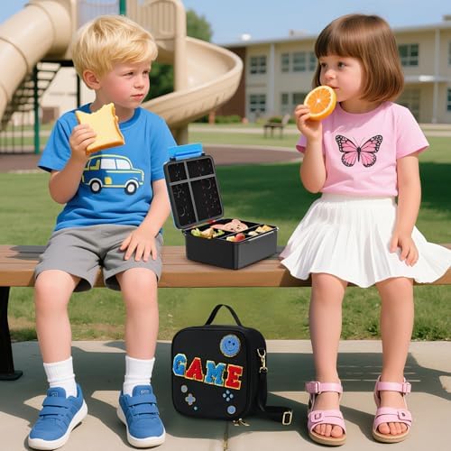 Game Lunch Box for Kids with Thermo 9oz Wide Mouth Stainless Food Jar and Insulated Lunch Bag Leakproof Lunch Box Set for Travel School
