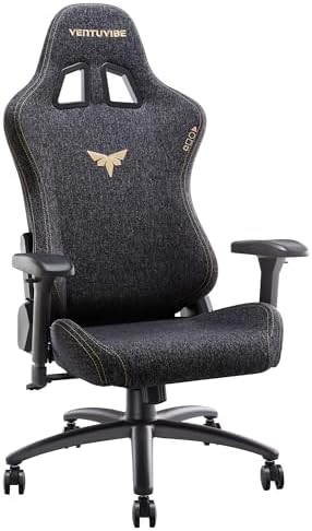 Gaming Chair 4D Adjustable Armrests   170  Reclining & 320lb Capacity  High Back Ergonomic Computer Chair with Lumbar Support  Fabric Office Chair for Adults  Black 