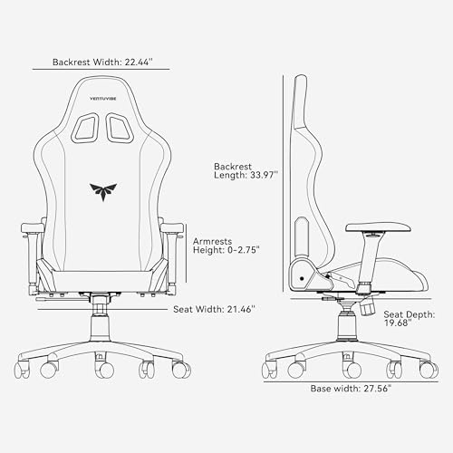 Gaming Chair 4D Adjustable Armrests   170  Reclining & 320lb Capacity  High Back Ergonomic Computer Chair with Lumbar Support  Fabric Office Chair for Adults  Black 