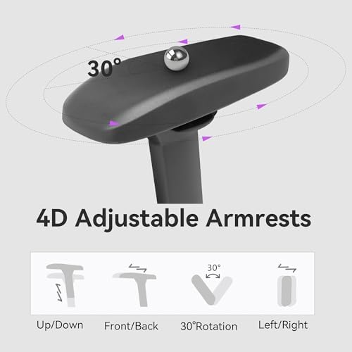 Gaming Chair 4D Adjustable Armrests   170  Reclining & 320lb Capacity  High Back Ergonomic Computer Chair with Lumbar Support  Fabric Office Chair for Adults  Black 