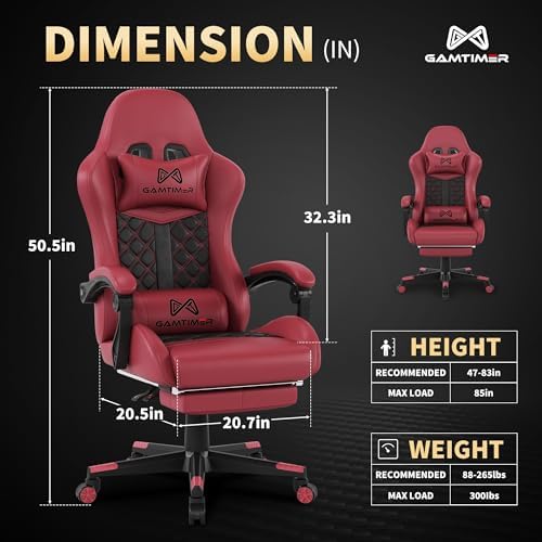 Gaming Chair  400 lbs Adult Chair  High Back Computer Chair with Footrest and Linked Armrests  Office Video Game Chair with Lumbar Support  Grey 