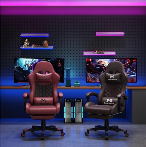 Gaming Chair  400 lbs Adult Chair  High Back Computer Chair with Footrest and Linked Armrests  Office Video Game Chair with Lumbar Support  Grey 