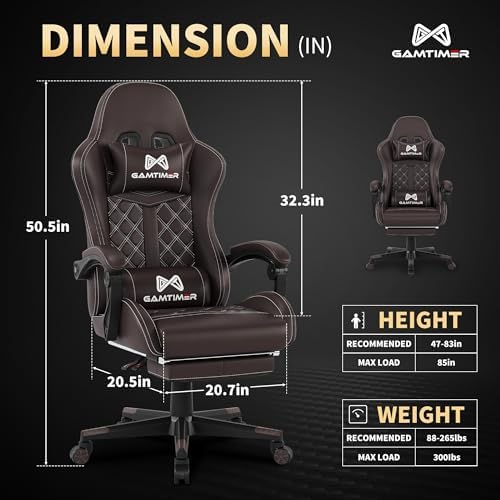 Gaming Chair  400 lbs Adult Chair  High Back Computer Chair with Footrest and Linked Armrests  Office Video Game Chair with Lumbar Support  Grey 