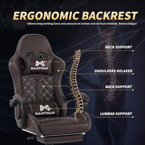 Gaming Chair  400 lbs Adult Chair  High Back Computer Chair with Footrest and Linked Armrests  Office Video Game Chair with Lumbar Support  Grey 