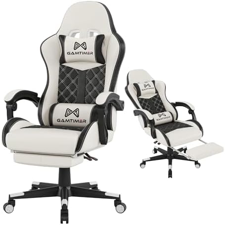 Gaming Chair  400 lbs Adult Chair  High Back Computer Chair with Footrest and Linked Armrests  Office Video Game Chair with Lumbar Support  Grey 