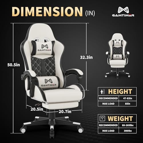 Gaming Chair  400 lbs Adult Chair  High Back Computer Chair with Footrest and Linked Armrests  Office Video Game Chair with Lumbar Support  Grey 