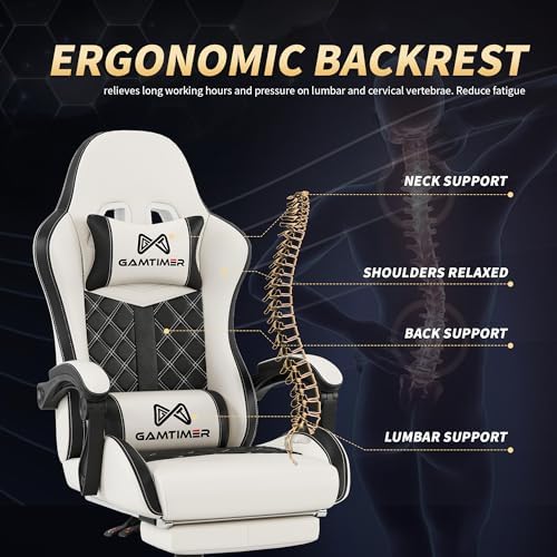 Gaming Chair  400 lbs Adult Chair  High Back Computer Chair with Footrest and Linked Armrests  Office Video Game Chair with Lumbar Support  Grey 