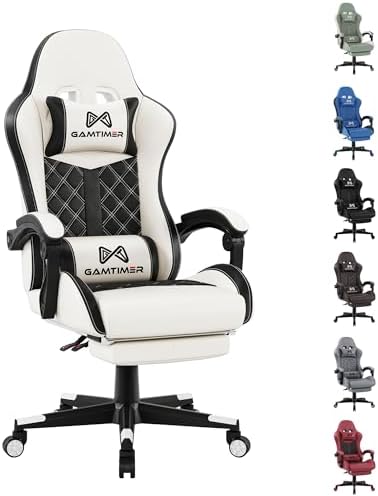 Gaming Chair  400 lbs Adult Chair  High Back Computer Chair with Footrest and Linked Armrests  Office Video Game Chair with Lumbar Support  Grey 