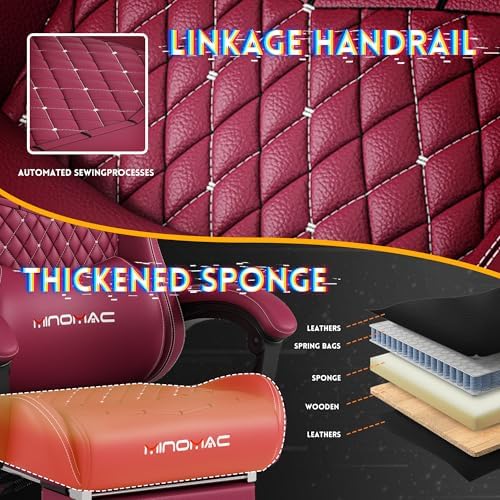 Gaming Chair  400 lbs Adult Chair  High Back Computer Chair with Footrest and Linked Armrests  Office Video Game Chair with Lumbar Support  Grey 