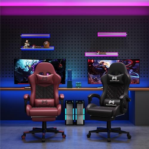 Gaming Chair  400 lbs Adult Chair  High Back Computer Chair with Footrest and Linked Armrests  Office Video Game Chair with Lumbar Support  Grey 