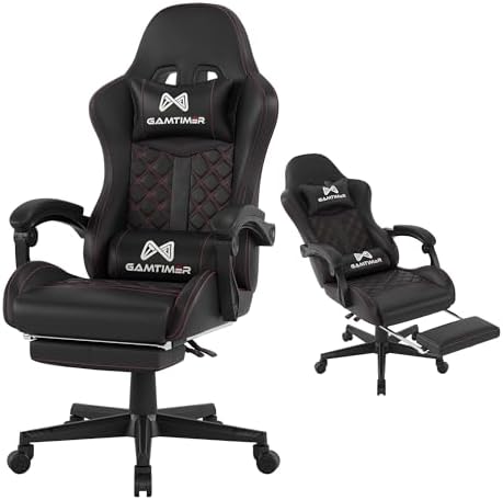 Gaming Chair  400 lbs Adult Chair  High Back Computer Chair with Footrest and Linked Armrests  Office Video Game Chair with Lumbar Support  Grey 