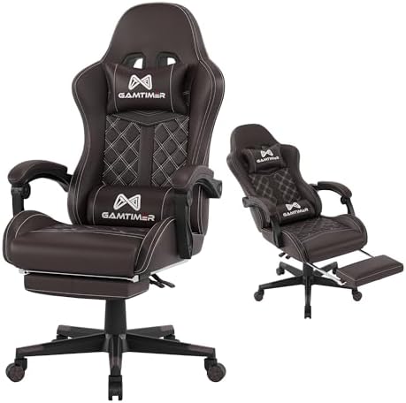 Gaming Chair  400 lbs Adult Chair  High Back Computer Chair with Footrest and Linked Armrests  Office Video Game Chair with Lumbar Support  Grey 