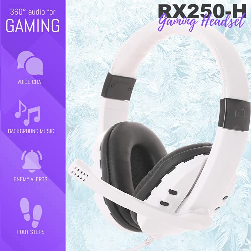 Gaming Keyboard and Mouse and Gaming Headset & Mouse Pad  Wired LED RGB Backlight Bundle for PC Gamers Users   4 in 1 White Edition Hornet RX 250