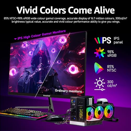 Gaming Monitor 27 inch QHD IPS  PC Screen 120Hz 2K  2560 1440P   Ultra Thin Zero Frame Computer Display for Home Office Business  DP  HDMI  Wall Mounted