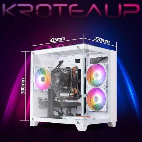 Computadora de escritorio para videojuegos, Radeon RX 560 4G, Intel Core i5 de hasta 3.6 GHz, 16 GB GDDR3, 512 GB SSD, WiFi 6, ventilador RGB x 5, Windows 11 Home