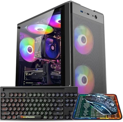 Computadora de escritorio para videojuegos, Radeon RX 560 4G, Intel Core i5 de hasta 3.6 GHz, 16 GB GDDR3, 512 GB SSD, WiFi 6, ventilador RGB x 5, Windows 11 Home