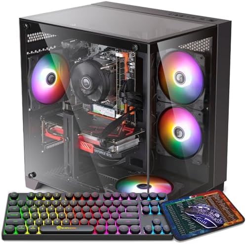 Gaming PC Desktop Computer  Intel Core i7 4770 3 4GHz  16GB DDR3 RAM  512GB SSD  GTX 1050Ti 4G  Wi Fi 6 0  USB 3 0  HDMI  RGB Fanx5  Windows 11 Home