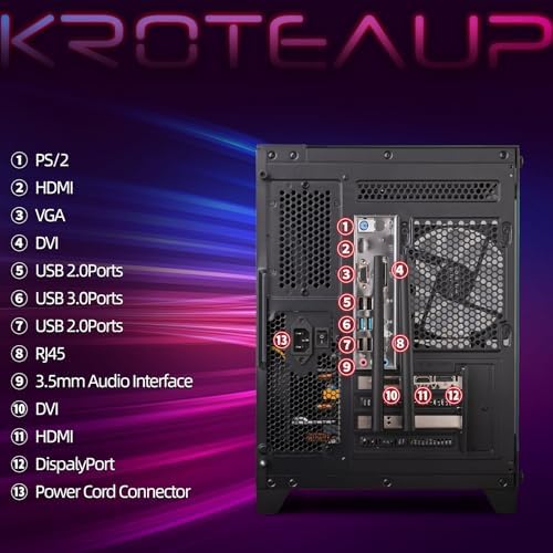 Gaming PC Desktop Computer  Intel Core i7 4770 3 4GHz  16GB DDR3 RAM  512GB SSD  GTX 1050Ti 4G  Wi Fi 6 0  USB 3 0  HDMI  RGB Fanx5  Windows 11 Home