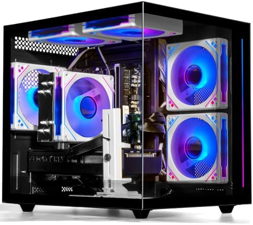 Gaming PC Desktop Ryzen 7 5700X  GeForce RTX 5060  16GB DDR4 RAM  1TB NVME SSD  Prebuilt Tower Computer for Gaming  Home VR  Black 