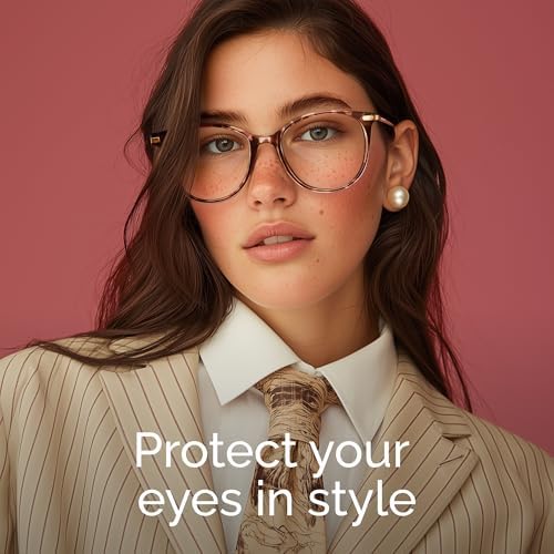 Gaoye Blue Light Blocking Glasses   Trending Round TR90 Frames  Metal Arms  UV400 Protection   Matching Soft Case