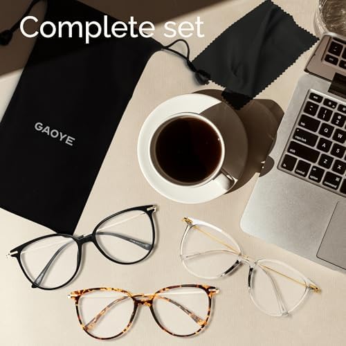 Gaoye Blue Light Blocking Glasses   Trending Round TR90 Frames  Metal Arms  UV400 Protection   Matching Soft Case