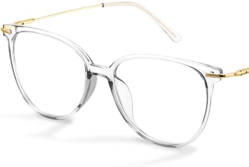 Gaoye Blue Light Blocking Glasses   Trending Round TR90 Frames  Metal Arms  UV400 Protection   Matching Soft Case