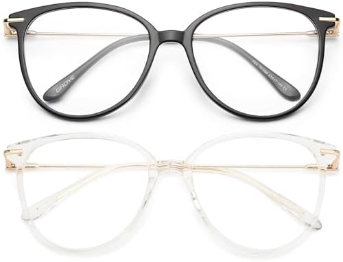 Gaoye Blue Light Blocking Glasses   Trending Round TR90 Frames  Metal Arms  UV400 Protection   Matching Soft Case