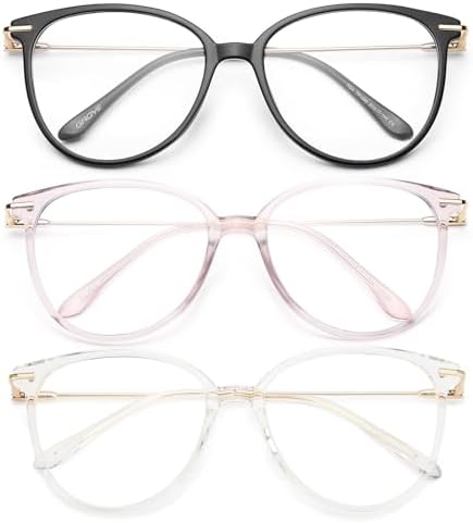 Gaoye Blue Light Blocking Glasses   Trending Round TR90 Frames  Metal Arms  UV400 Protection   Matching Soft Case