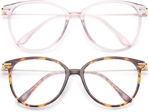 Gaoye Blue Light Blocking Glasses   Trending Round TR90 Frames  Metal Arms  UV400 Protection   Matching Soft Case