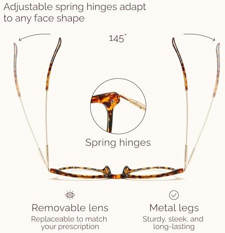 Gaoye Blue Light Blocking Glasses   Trending Round TR90 Frames  Metal Arms  UV400 Protection   Matching Soft Case