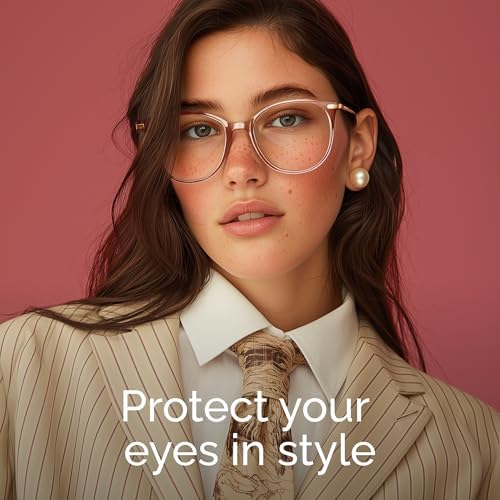 Gaoye Blue Light Blocking Glasses   Trending Round TR90 Frames  Metal Arms  UV400 Protection   Matching Soft Case