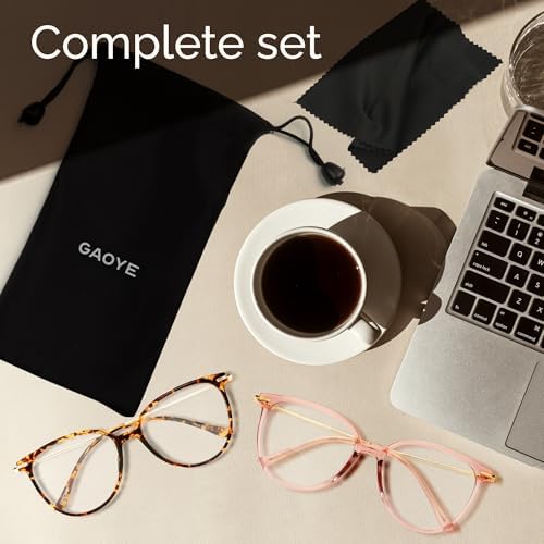 Gaoye Blue Light Blocking Glasses   Trending Round TR90 Frames  Metal Arms  UV400 Protection   Matching Soft Case