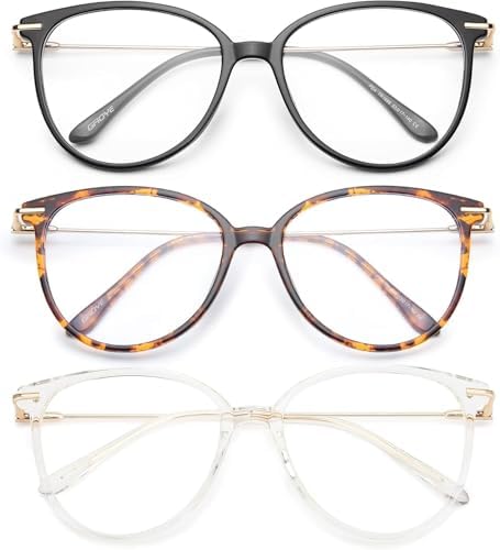 Gaoye Blue Light Blocking Glasses   Trending Round TR90 Frames  Metal Arms  UV400 Protection   Matching Soft Case