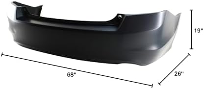 Garage Pro Rear Bumper Cover for 2008 2012 Honda Accord Sedan  4 Cyl  Primed Rear Bumper  Back Bumper